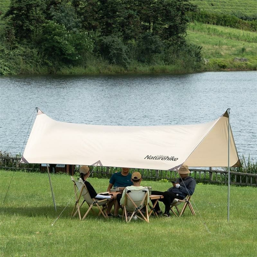 Тент Naturehike Girder NH20TM006, 150D, 500*292 см для кемпинга песочный (с двумя стойками), 6927595749654