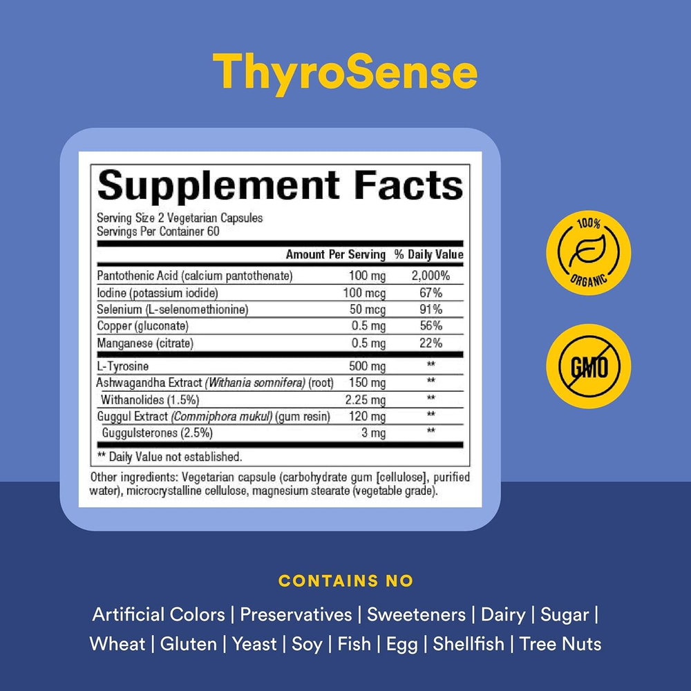 Natural Factors, WomenSense, ThyroSense, добавка для щитовидной железы, 60 вегетарианских капсул