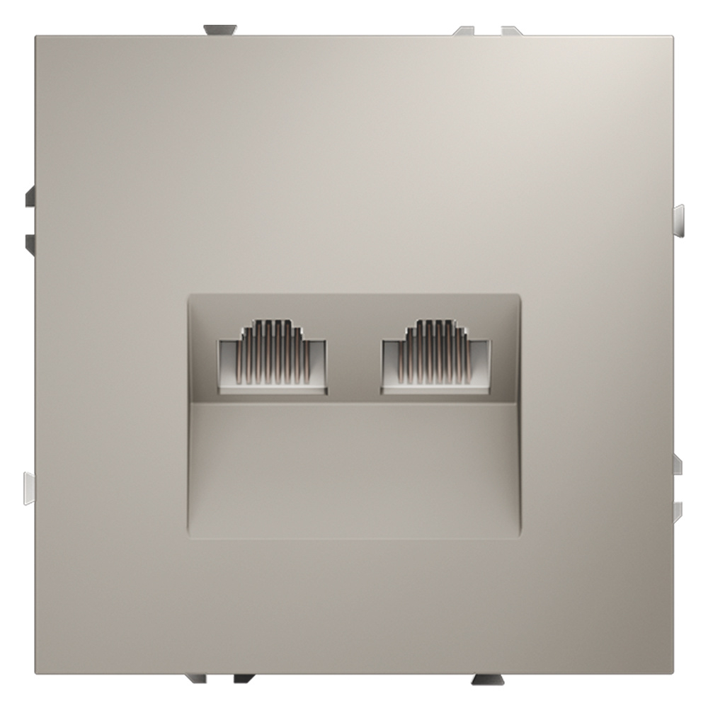 Розетка компьютерная встраиваемая VOLTUM S70 двойная RJ45+RJ45 кат.6, (кашемир)
