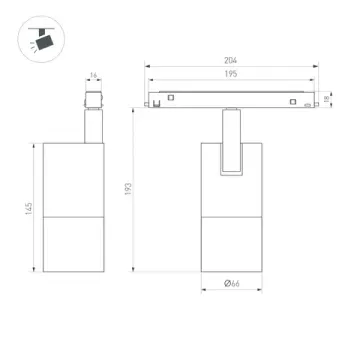 Магнитный трековый светильник 15W 3000K 044154 белый MAG-ORIENT-SPOT-ZOOM-R65-15W Warm3000 Arlight
