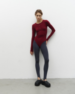 LS Ribbed Bodysuit Rhododendron