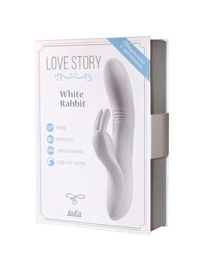 Перезаряжаемый вибратор Love story White Rabbit в подарочной упаковке , 7 режимов вибрации (21 см, белый) (Цвет: белый)