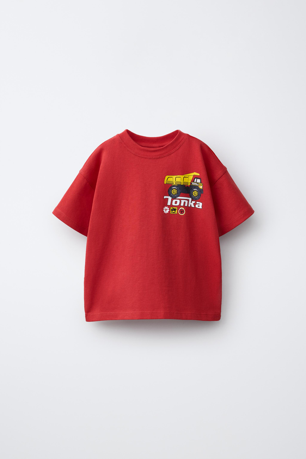 ZARA ФУТБОЛКА С ПРИНТОМ TONKA®, КРАСНЫЙ