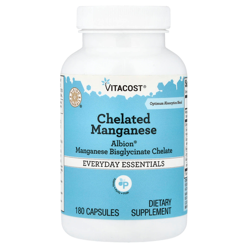 Vitacost, хелатный марганец, 180 капсул