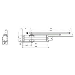 Доводчик дверной DORMA TS-90 impulse EN3-4, со скользящим каналом белый