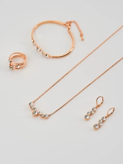 Жесткий браслет Эльза с белыми камнями Swarovski