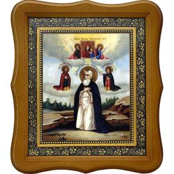 Иосиф Заоникиевский (Вологодский) преподобный, Христа ради юродивый. Икона на холсте.