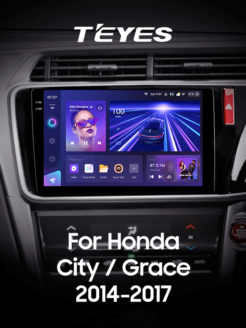 Teyes CC3 2K 10,2"для Honda City, Grace 1 2014-2017 (прав)