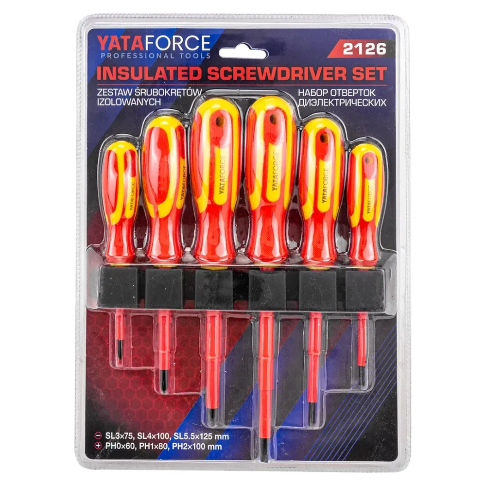 Отвертки диэлектрические, набор 6пр. YATAFORCE YF-2126