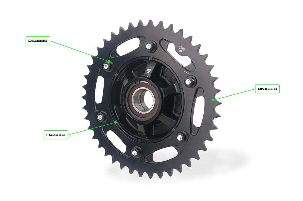 CN432B-FC255 CNC RACING RR SPROCKET AND FLANGE KIT W/ NUTS (P V2, SF V2, MTS V2 2025)