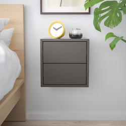 IKEA EKET  (ИКЕА ЕКЕТ)  -  Шкаф навесной с 2 ящиками - тёмно-серый, 35x35x35 см