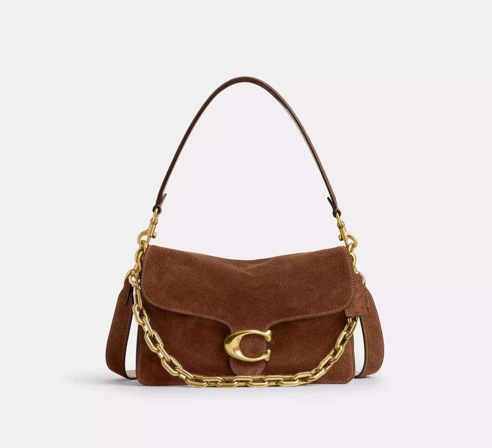 COACH СУМКА ЧЕРЕЗ ПЛЕЧО TABBY CHAIN, КОРИЧНЕВЫЙ