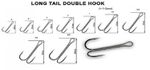 Двойной крючок Crazy Fish Long Tail Double Hook №6 5 шт