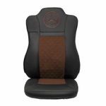Чехлы Mercedes Actros MP4 (экокожа, черный, коричневая вставка)