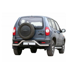 Защита заднего бампера «Волна» (Ø=63,5 мм), Chevrolet Niva (03.2009 -)/Lada Niva (07.2020 -) (нержавеющая сталь)