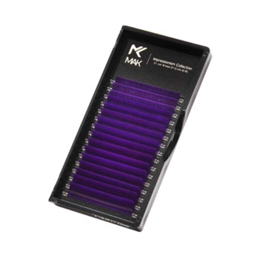 Фиолетовые Purple Heart ресницы MAK MIX - 16 линий