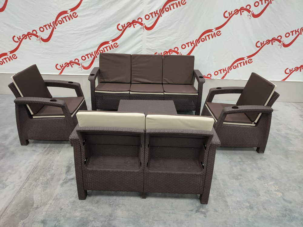Обеденная группа под искусственный ротанг YALTA COMPANY SET