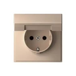 Розетка с крышкой Systeme Electric ArtGallery Песочный, самозажимные клеммы GAL001246S