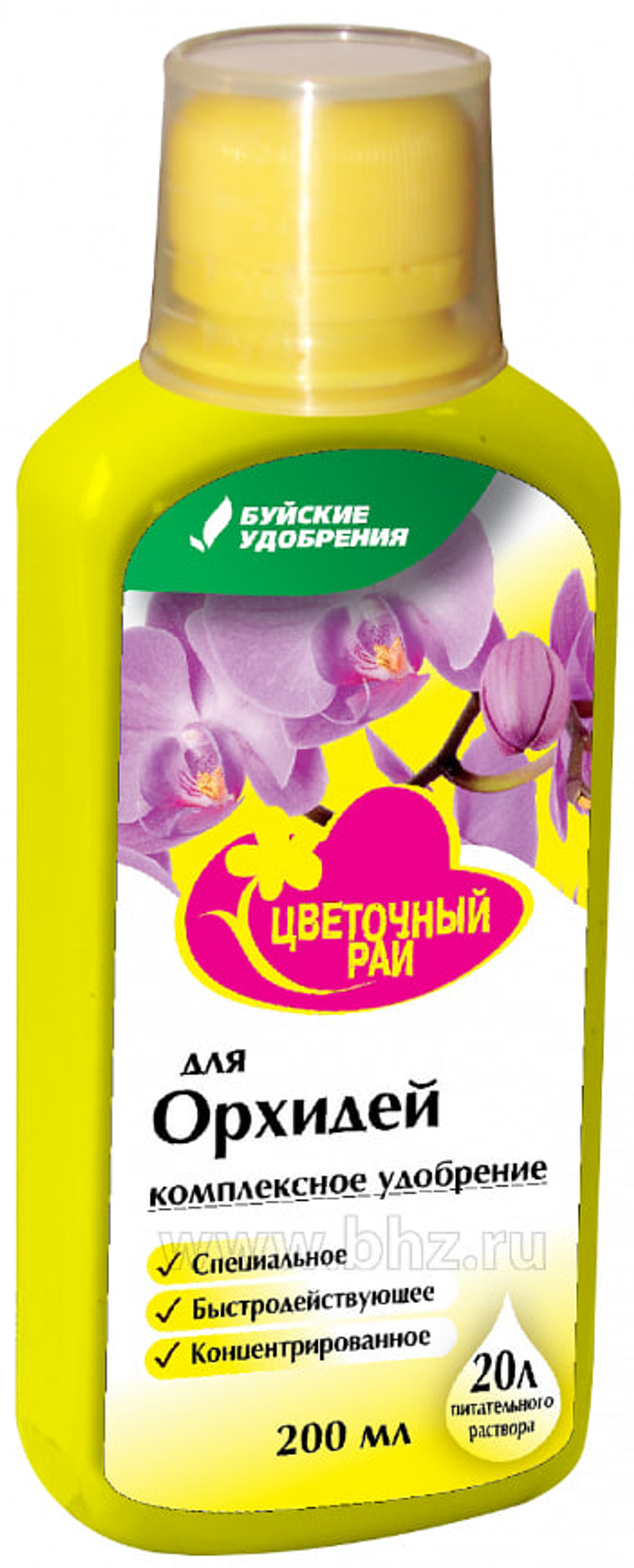 Удобрение жидкое комплексное ЦВЕТОЧНЫЙ РАЙ для орхидей, для корневых и листовых подкормок 200 мл (комплект 12шт.)