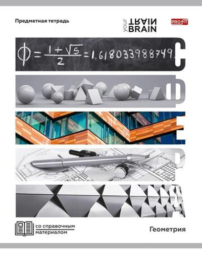 Тетрадь предметная 48л. клетка Геометрия "Контрасты" (Проф-Пресс)