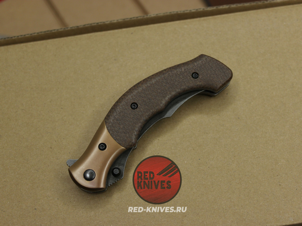 Нож CRKT RITUAL мини, компакт - темная микарта, клинок блэквош CR7465