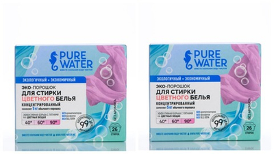 Набор "2 стиральных порошка для цветного белья" Pure Water (2 шт. по 800 г)