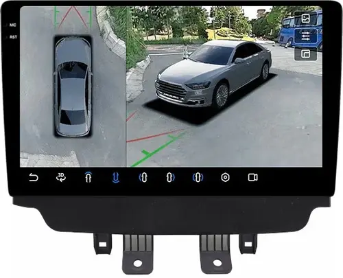 Магнитола для Mazda CX-3 2014-2023 (монохром) - FarCar BX10-360-9599A монитор 10.36" 2K QLED на Android 13, Быстрая, CarPlay, 4G SIM-слот, 4 камеры в комплекте
