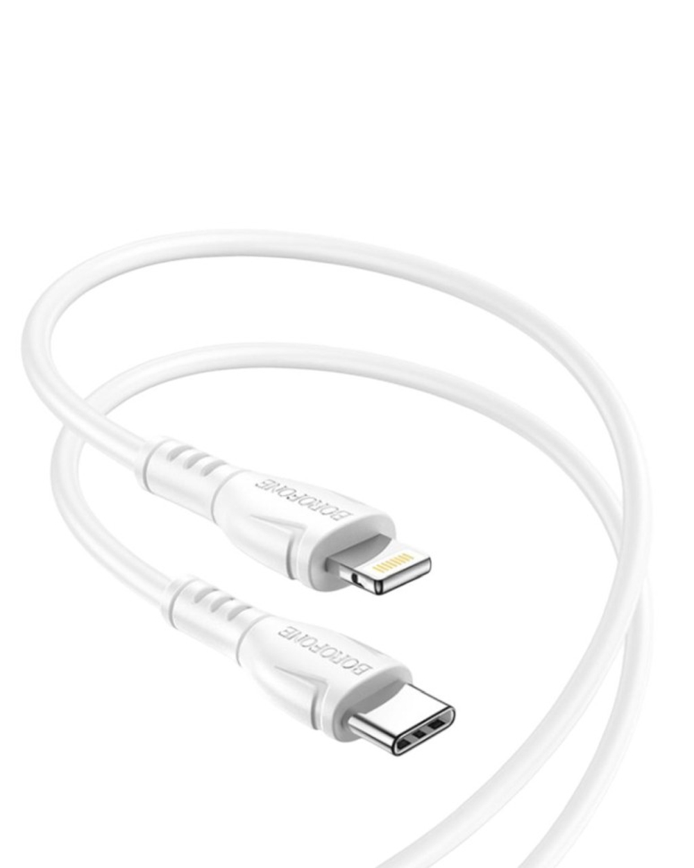 Usb Кабель-зарядка Type-C на Lightning Borofone BX51 Durable 12W 1м силиконовый белый