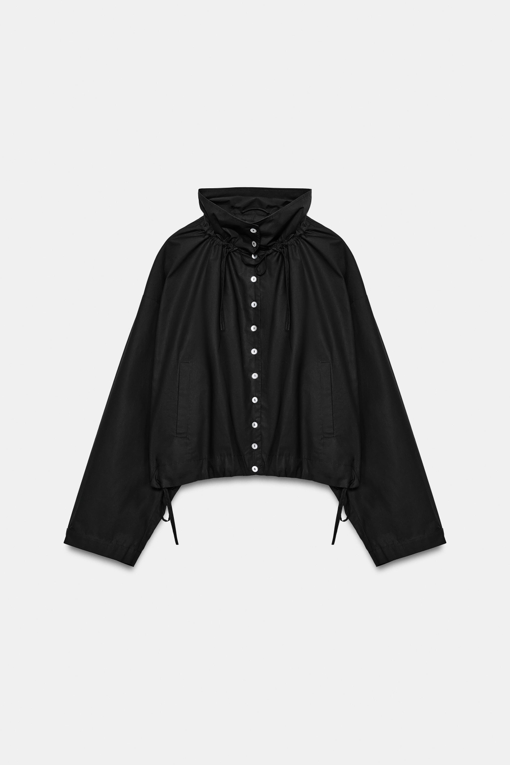 КУРТКА ИЗ ХЛОПКА С ЗАВЯЗКАМИ — ZARA