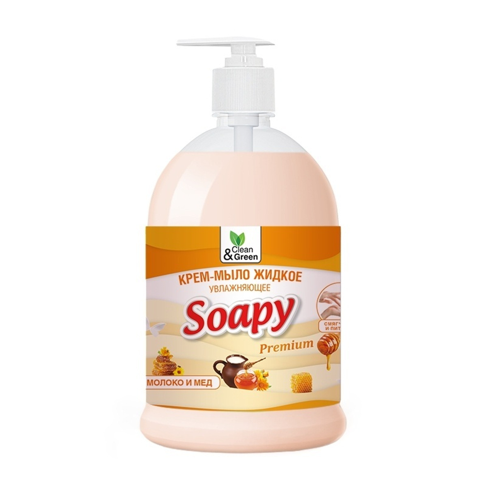 КPЕМ МЫЛО ЖИДКОЕ SOAPY МОЛОКО И МЕД УВЛАЖНЯЮЩЕЕ С ДОЗАТОРОМ 1000МЛ CG8113