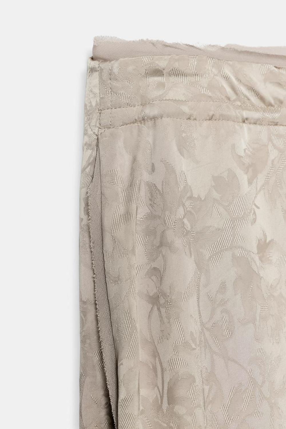 ZARA ЖАККАРДОВЫЕ БРЮКИ — ZW COLLECTION, КАМЕННО-СЕРЫЙ