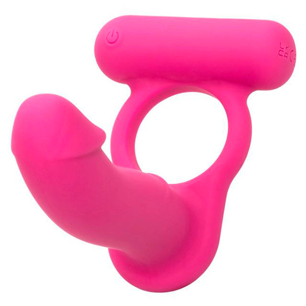 Розовая насадка для двойного проникновения California Exotic Novelties Silicone Rechargeable Double Diver SE-1844-15-3
