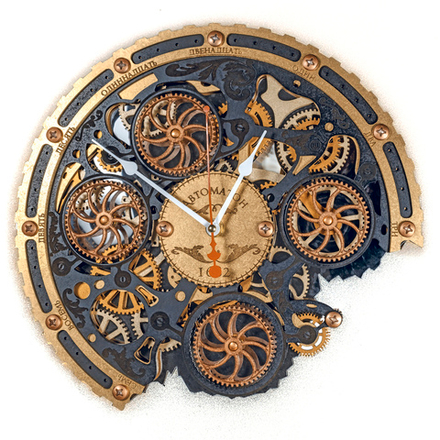 Часы Настенные Автоматон Байт 1682 Черное Золото 30см