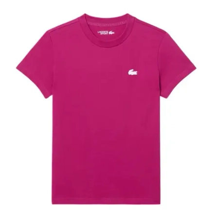 Женская теннисная футболка Lacoste Ultra Dry Technical Cotton Sport - fuchsia pink