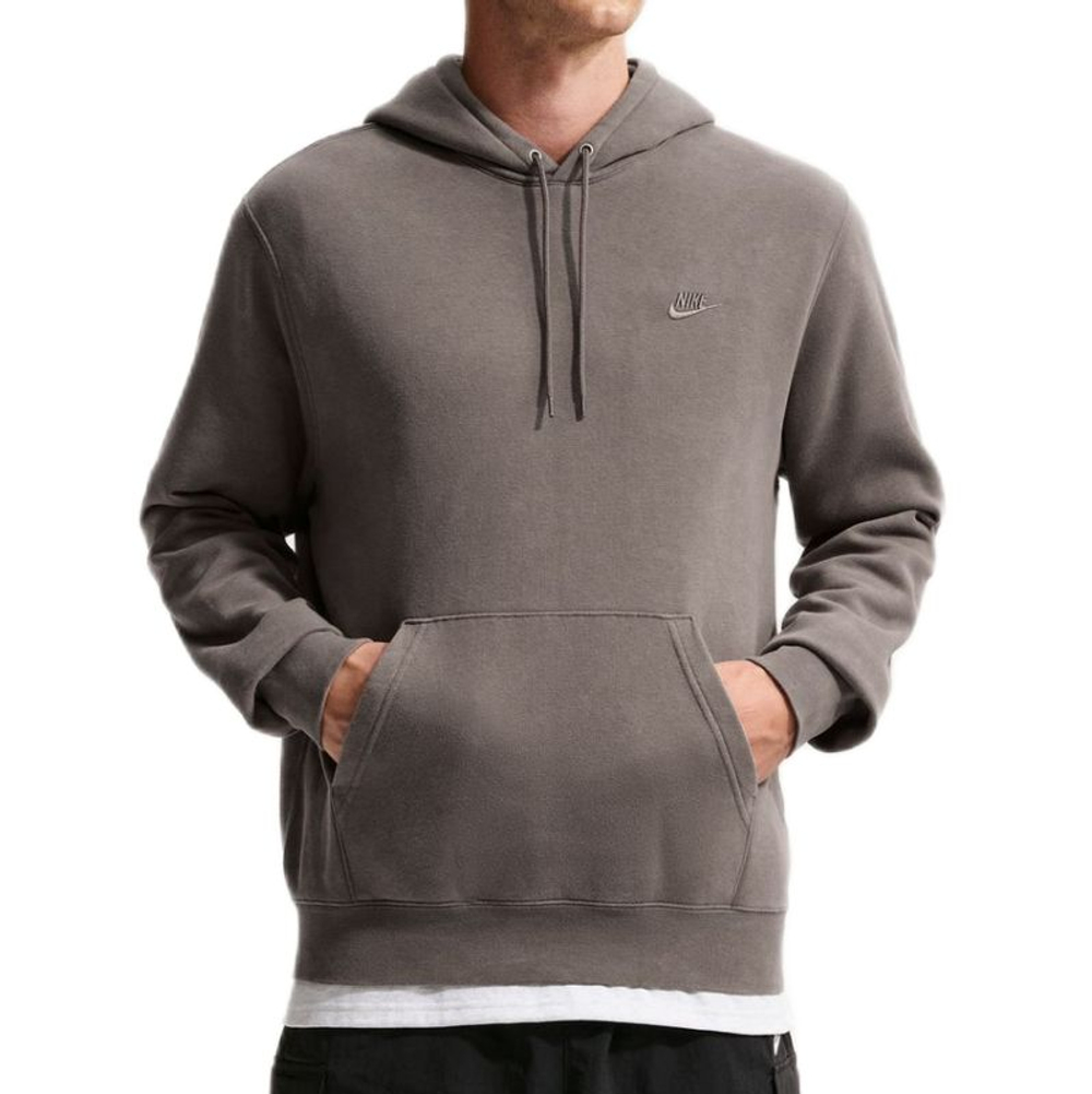 Мужская теннисная толстовка Nike Sportswear Club Washed Fleece — cave stone/cave stone