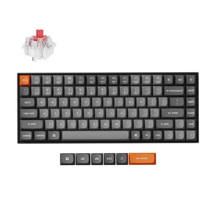 Беспроводная механическая клавиатура QMK Keychron K2 Max, 84 клавиши, RGB подсветка, Hot-swap, алюм.рамка Keychron Red Switch (K2M-J1-RU)
