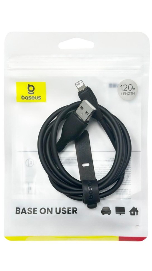 Usb Кабель-зарядка Lightning Baseus Pudding Series 2.4A 1.2м P10355700111-00 черный