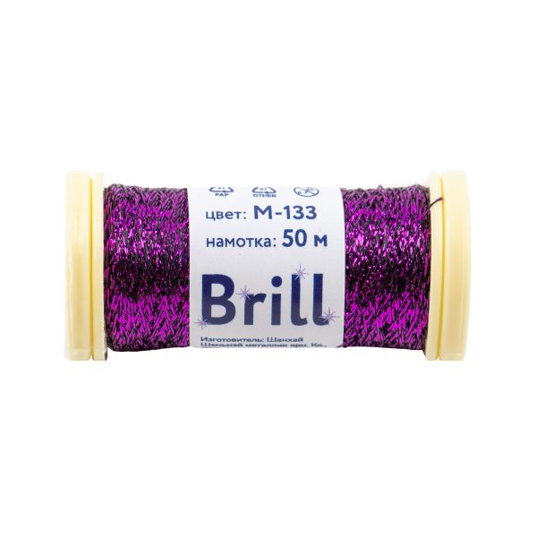 Мулине Gamma металлик M 5 мотков по 50 метров, M-133 черный/лиловый, Gamma BRILL