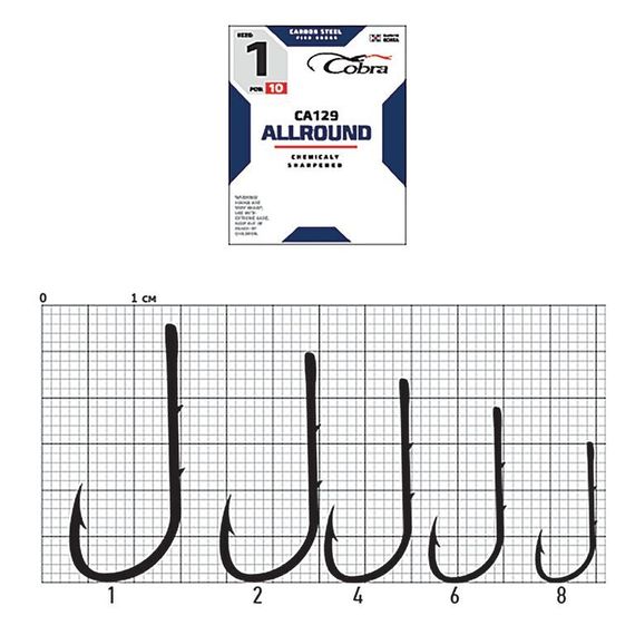 Крючки Cobra ALLROUND CA129 №4, 10 шт.