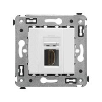 HDMI розетка одинарная в стену, тип А-А, "Avanti", "Белое облако"