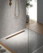 Душевой лоток Drain System 700 DS230107/19 Розовое золото, с вставкой «Lines»