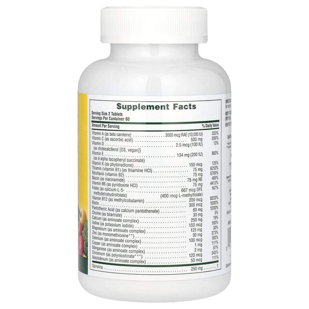 NaturesPlus, Source of Life, не содержащая железа поливитаминная и минеральная добавка с концентратами цельных продуктов для мужчин, 120 таблеток