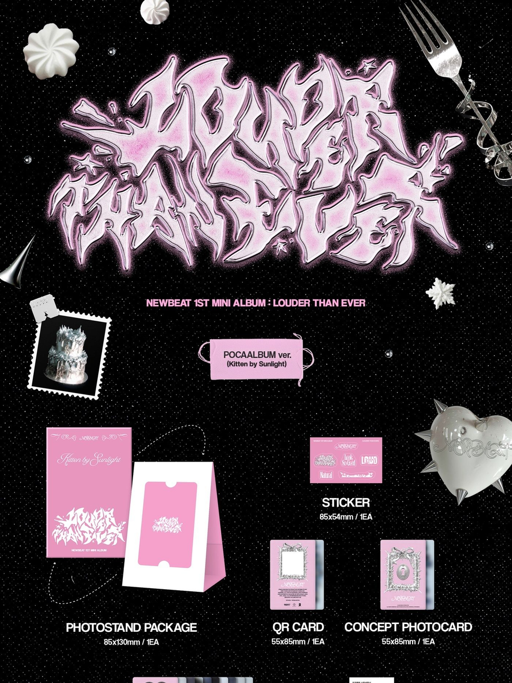 Альбом NEWBEAT - LOUDER THAN EVER 1st Mini Album POCAALBUM 3 Version SET