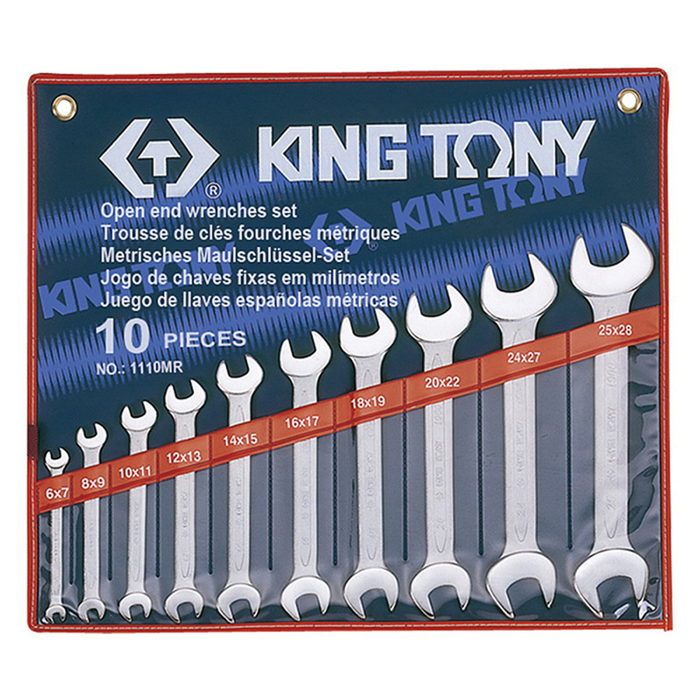 KINGTONY (1110MR) Набор рожковых ключей, 6-28 мм, 10 предметов