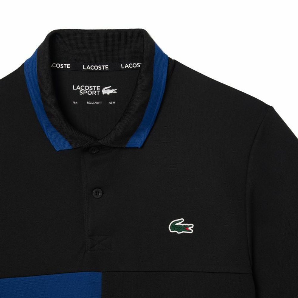 Мужское теннисное поло Ultra-Dry Colour-Block Stripe Tennis Polo Shirt - черный