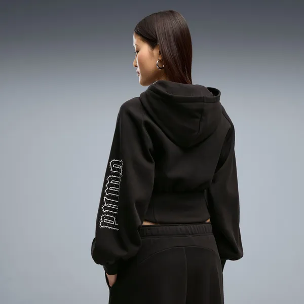 Толстовка женская PUMA STREET GLAM Bedazzled FZ Balloon Sleeve Hoodie FL