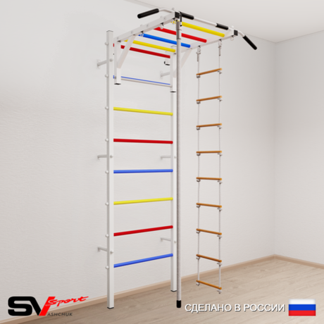 Шведская стенка Sv Sport усиленная 634 (Турник рукоход/Канат/Лестница)