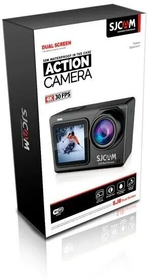 Экшн камера SJCam SJ8 Dual Screen черная с креплением, цифровым стабилизатором, водонепроницаемая 4K Ultra HD на шлем, голову, грудь, велосипед