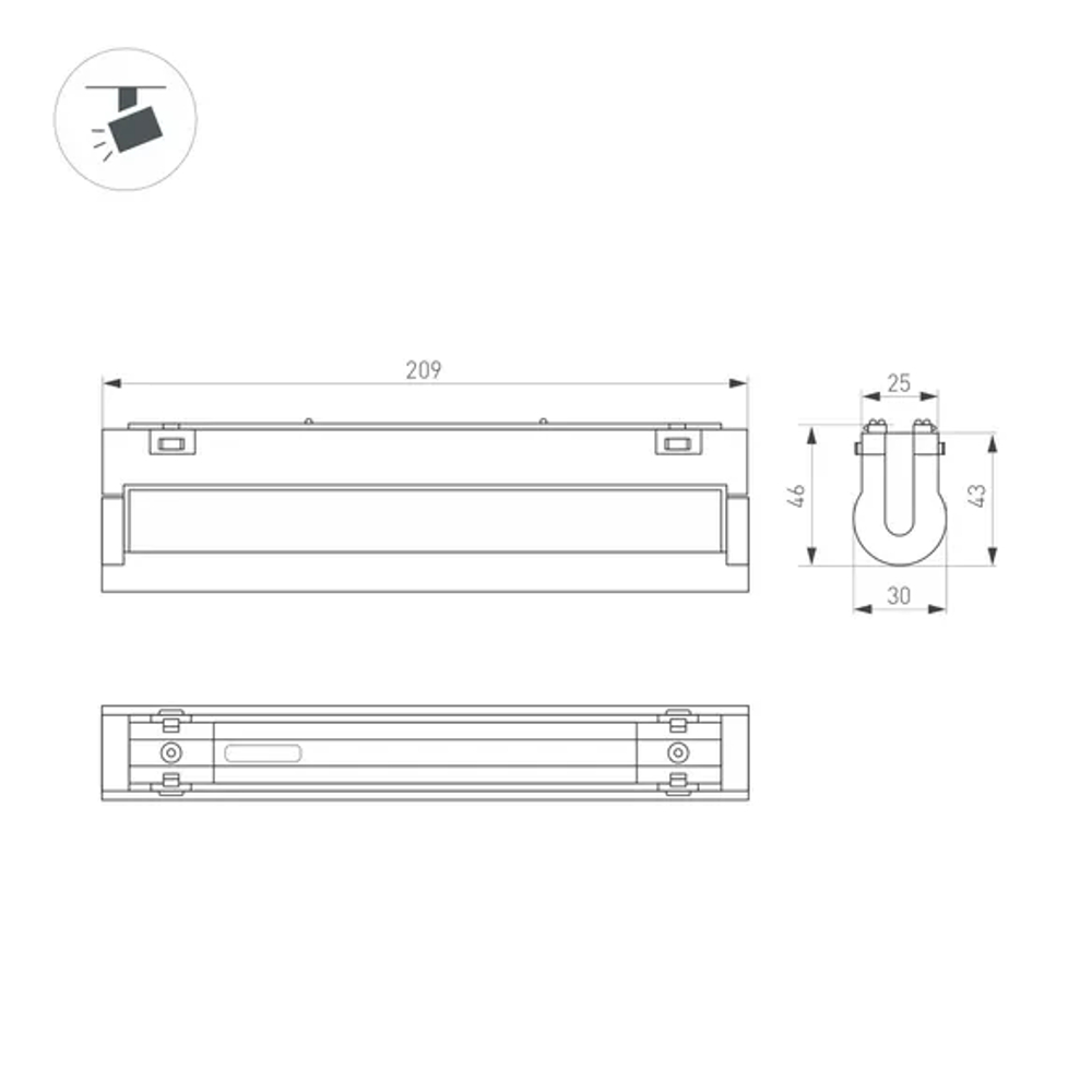Светильник MAG-VIBE-LASER-TURN-L209-12W Warm3000 (BK, 24 deg, 48V) (Arlight, IP20 Металл, 5 лет) 044427
