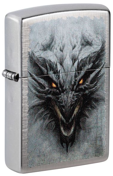 Цена наЗажигалка ZIPPO Dragon Design с покрытием Linen Weave, латунь/сталь, серебристая